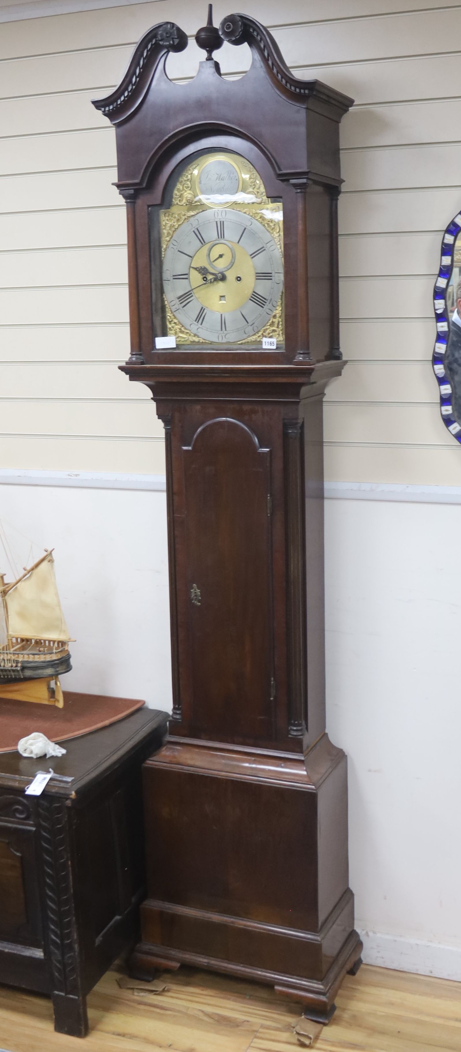 A George III mahognay longcase clock marked Walker, Newcastle, height 242cm